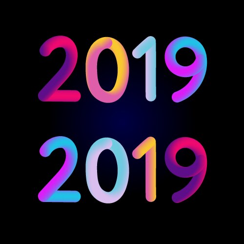 2019 new year 3d card banner design Vector Image