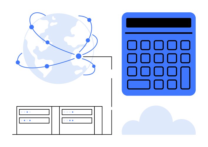 Global data networking with cloud integration vektorbild