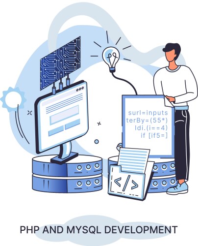 Php and mysql development software website vektorbild