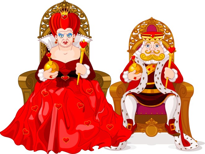 queen and king vector image vector image