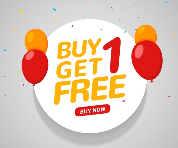 Buy 1 get free sale poster banner design vector image