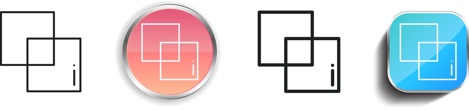 Intersect icon thin linear regular and button vektorbild