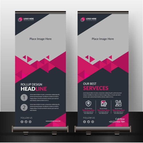 Corporate roll up banner template Vector Image