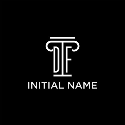 Df monogram initial logo with pillar shape icon – Royalty-Free Vector ...