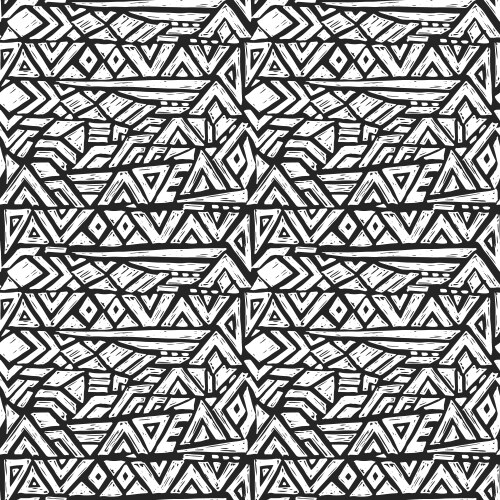 Black and white ethnic seamless pattern with hand Vector Image