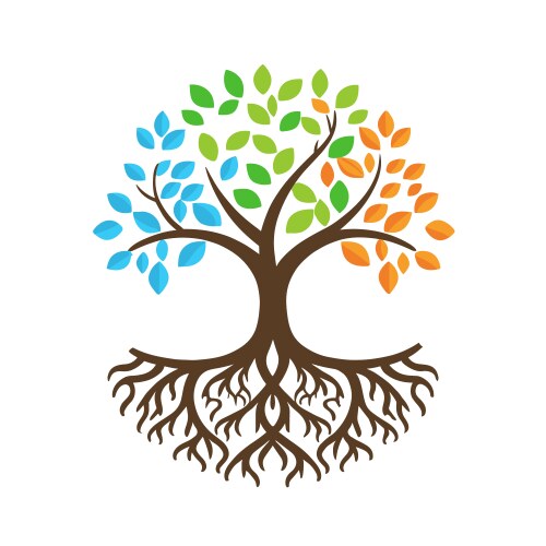 Tree with roots Royalty Free Vector Image - VectorStock