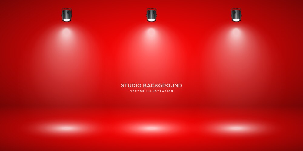 Empty studio room background with spotlight red Vector Image