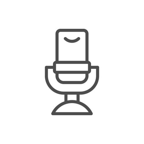 Vintage microphone icon on stand Royalty Free Vector Image