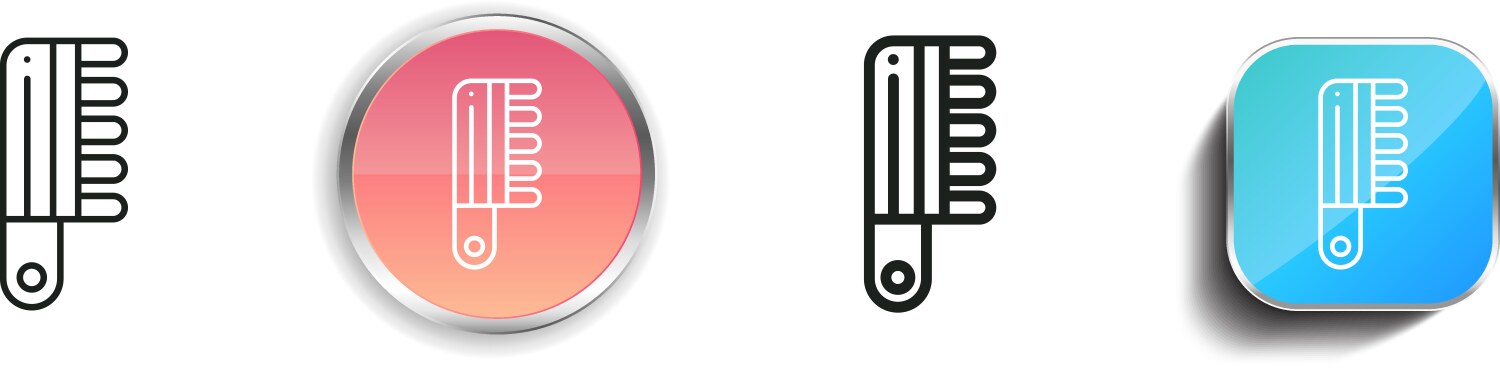 Comb icon thin linear regular and button style vector image