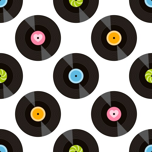Vinyl records seamless pattern record Royalty Free Vector