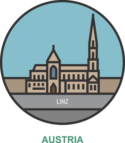 Salzburg cities and towns in austria Royalty Free Vector