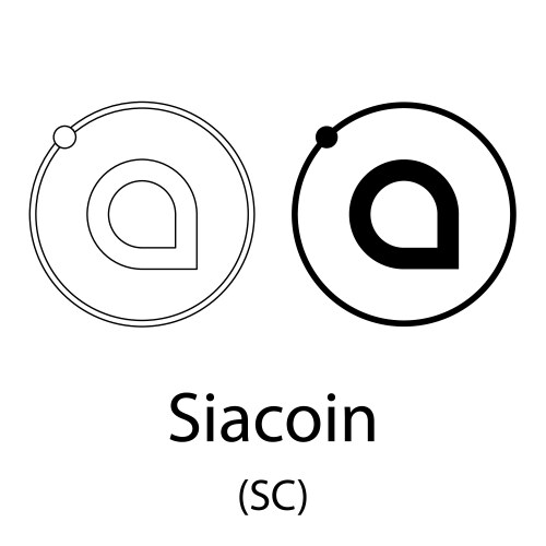 Siacoin black silhouette vector image