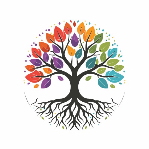 Tree with roots Royalty Free Vector Image - VectorStock