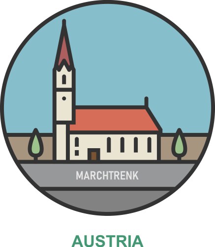 Marchtrenk cities and towns in austria vector image