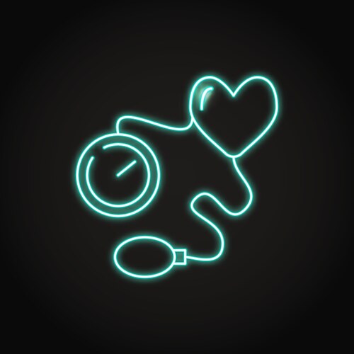 Neon hypertension icon in line style vector image