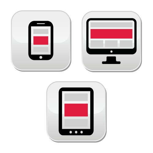 Responsive design for web - computer screen smart vector image