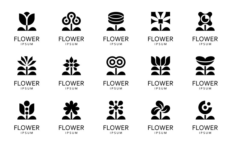 Flowers logos Royalty Free Vector Image - VectorStock