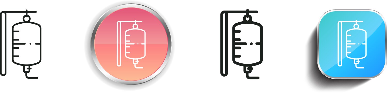 Intravenous icon thin linear regular and button vector image