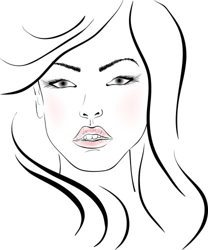 Elegant Girl Portrait Vector Image