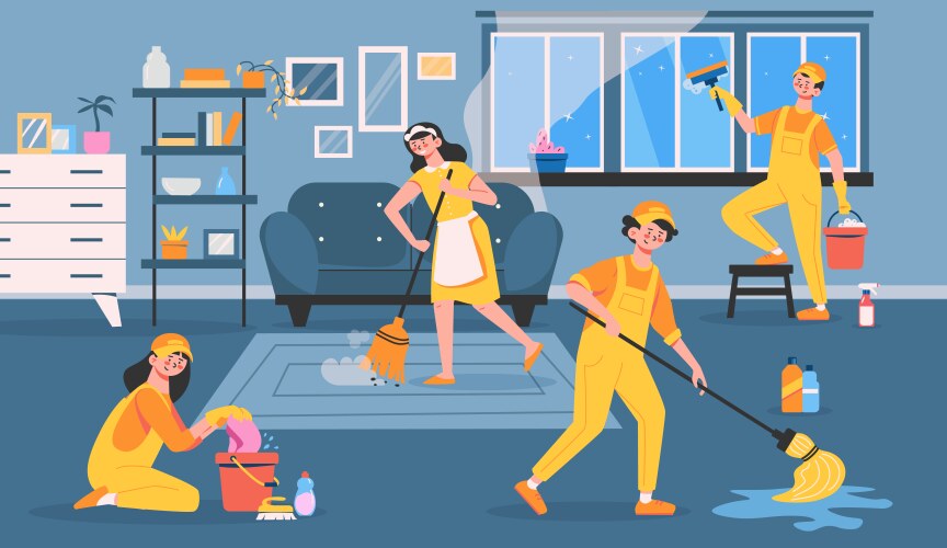 Cleaning service design concept Royalty Free Vector Image