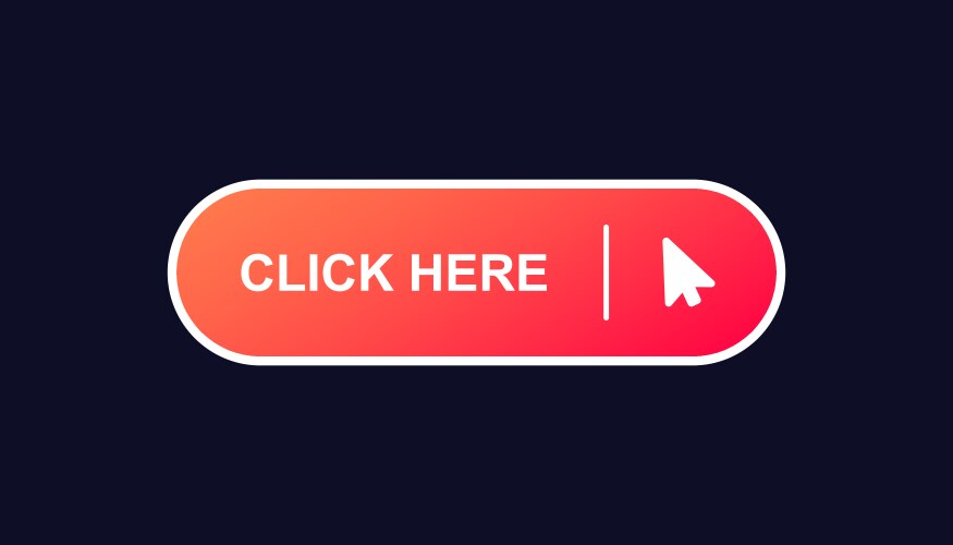 Red click button with arrow for user vector image