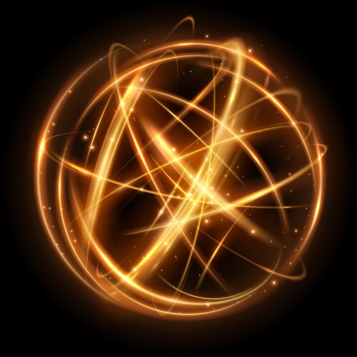 Gold circle light effect on transparent background