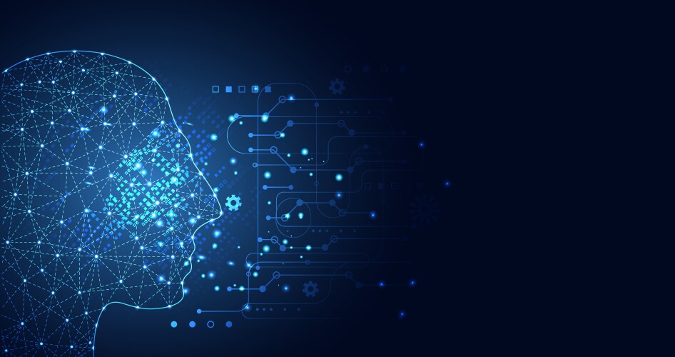 Abstract human digital technology ai artificial Vector Image