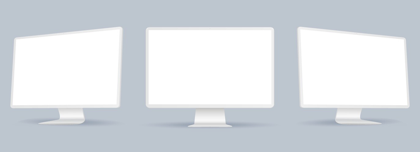 Computer monitor with empty display clay device vector image