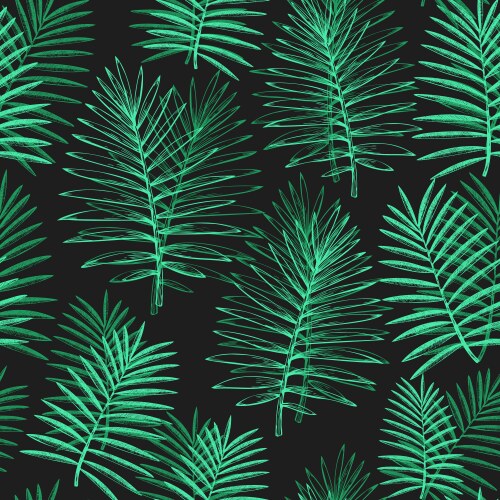 Tropical Palm Leaves Pattern Vector Image