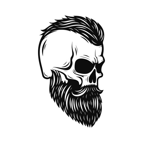 Black & White Skull Emblem Vector Image