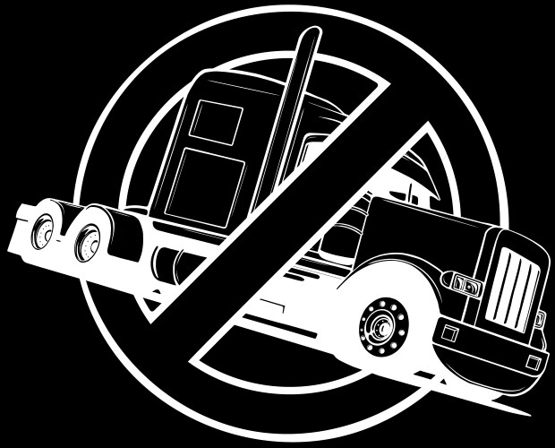 classic truck in white line on black background vector