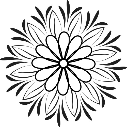 Flower line art for tattoo design Royalty Free Vector Image