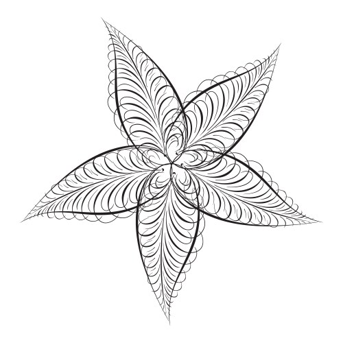 Mandala swirl seamless background black line Vector Image