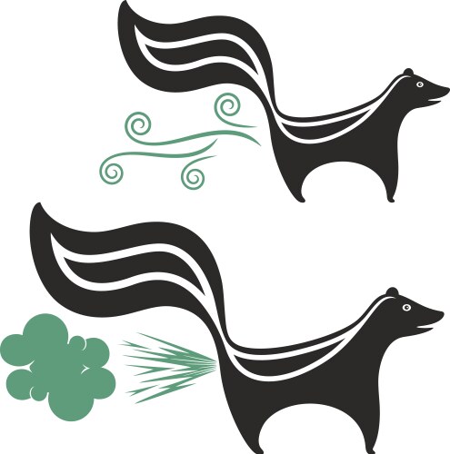 Cute skunk in flat style Royalty Free Vector Image