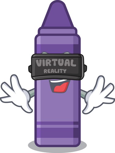 Virtual reality purple crayon isolated Vector Image