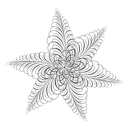 Mandala swirl seamless background black line Vector Image