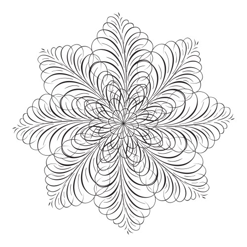 Mandala swirl seamless background black line Vector Image