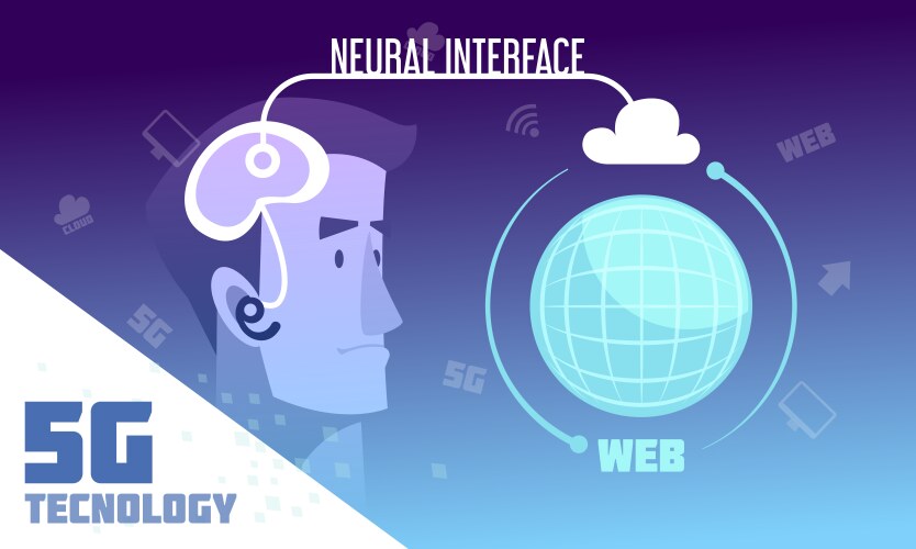 Isometric neural network infographics Royalty Free Vector