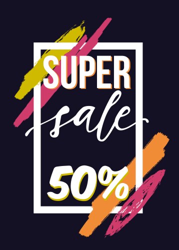 Sale poster with stylish dynamic frame vector image