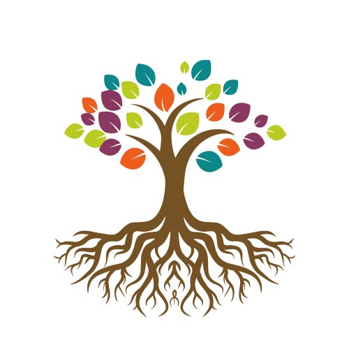Tree with roots Royalty Free Vector Image - VectorStock
