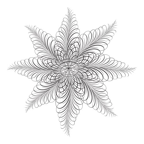 Mandala swirl seamless background black line Vector Image