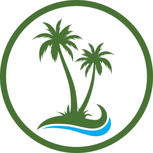 palm tree icon summer and travel logo vector image