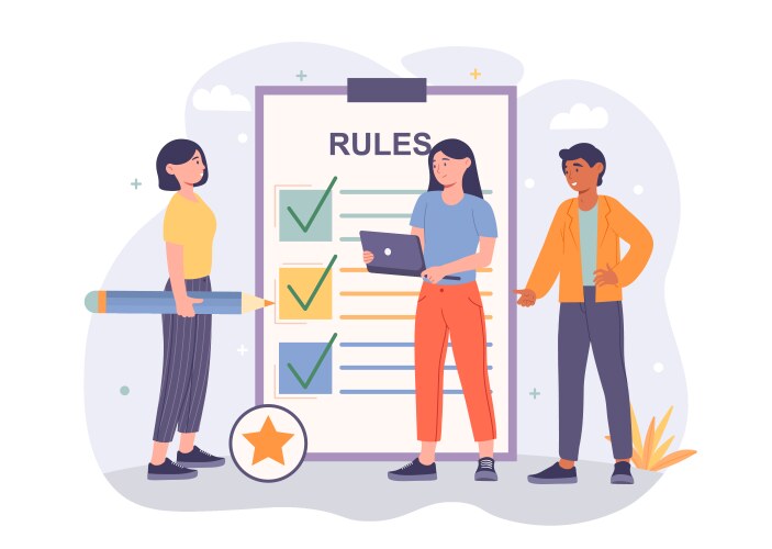 Rules in office concept vector image