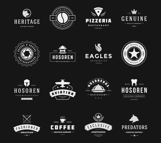 Vintage logos design templates set Vector Image