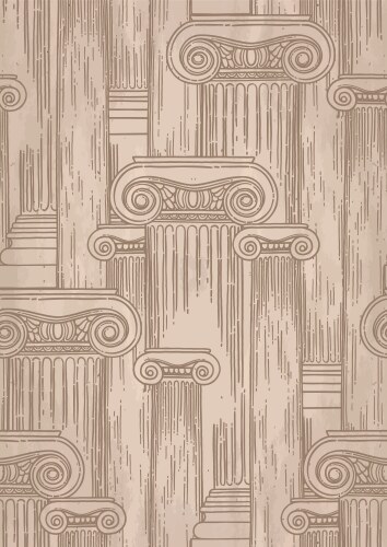 Classical pattern of ancient columns drawn vector image