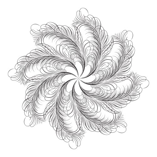 Mandala swirl seamless background black line Vector Image