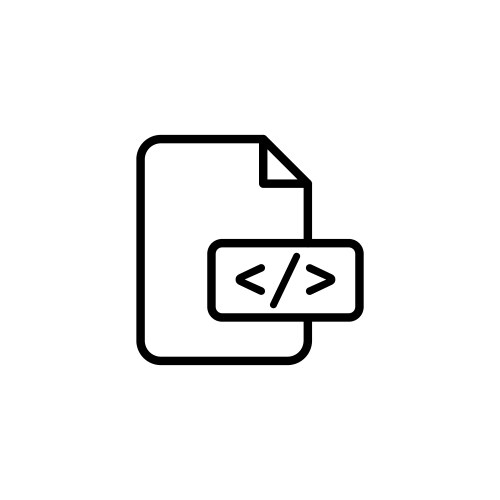 Html script icon set code tag and web programming vector image