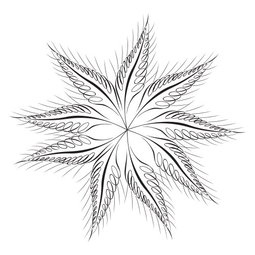 Mandala swirl seamless background black line Vector Image