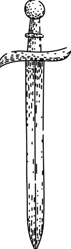 Medieval Sword Sketch Vector Image