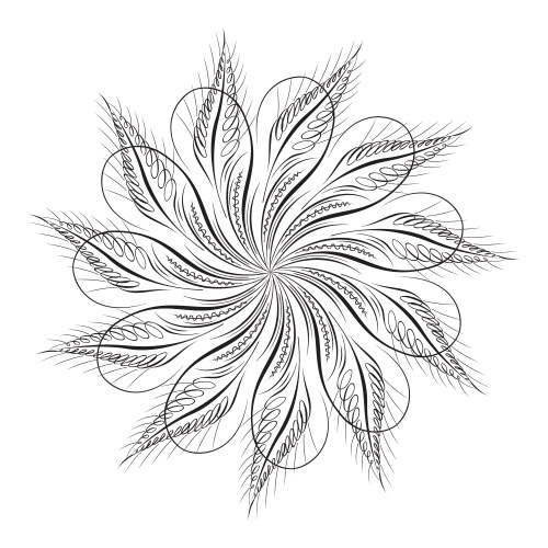 Mandala swirl seamless background black line Vector Image